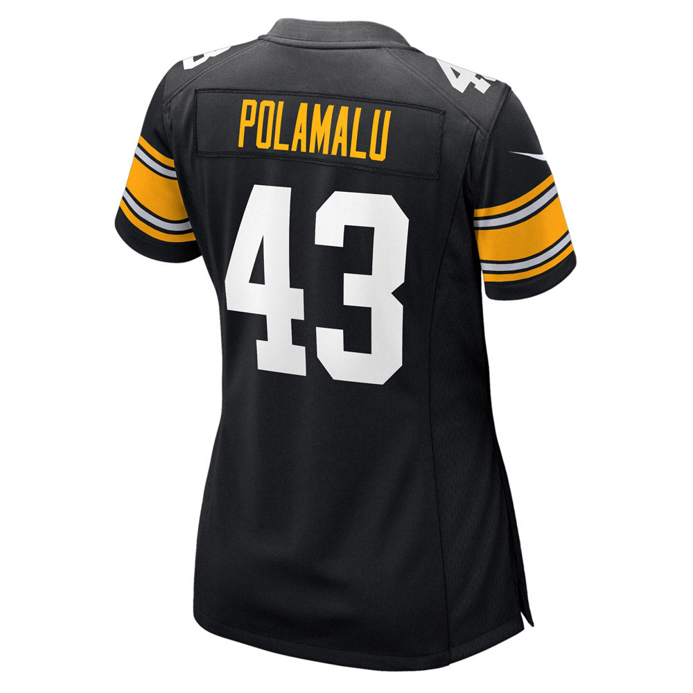 Women's Pittsburgh Steelers Troy Polamalu Retired Player Jersey Black